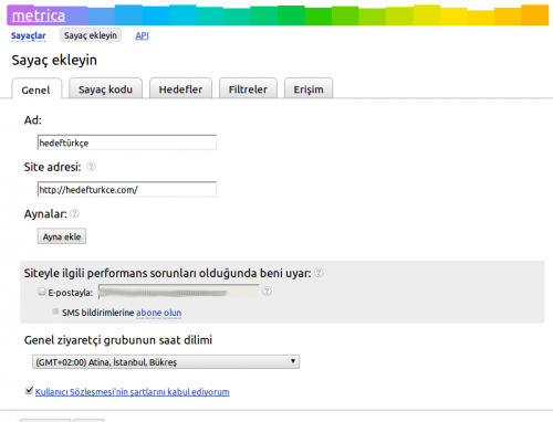 Yandex Metrica Sayaç Ekle yandex_metrica